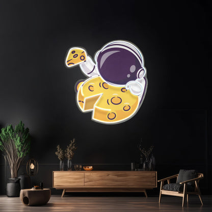 Astronaut Eating Cheese Moon Led Neon Sign Light Custom Led Signs - Shineneon