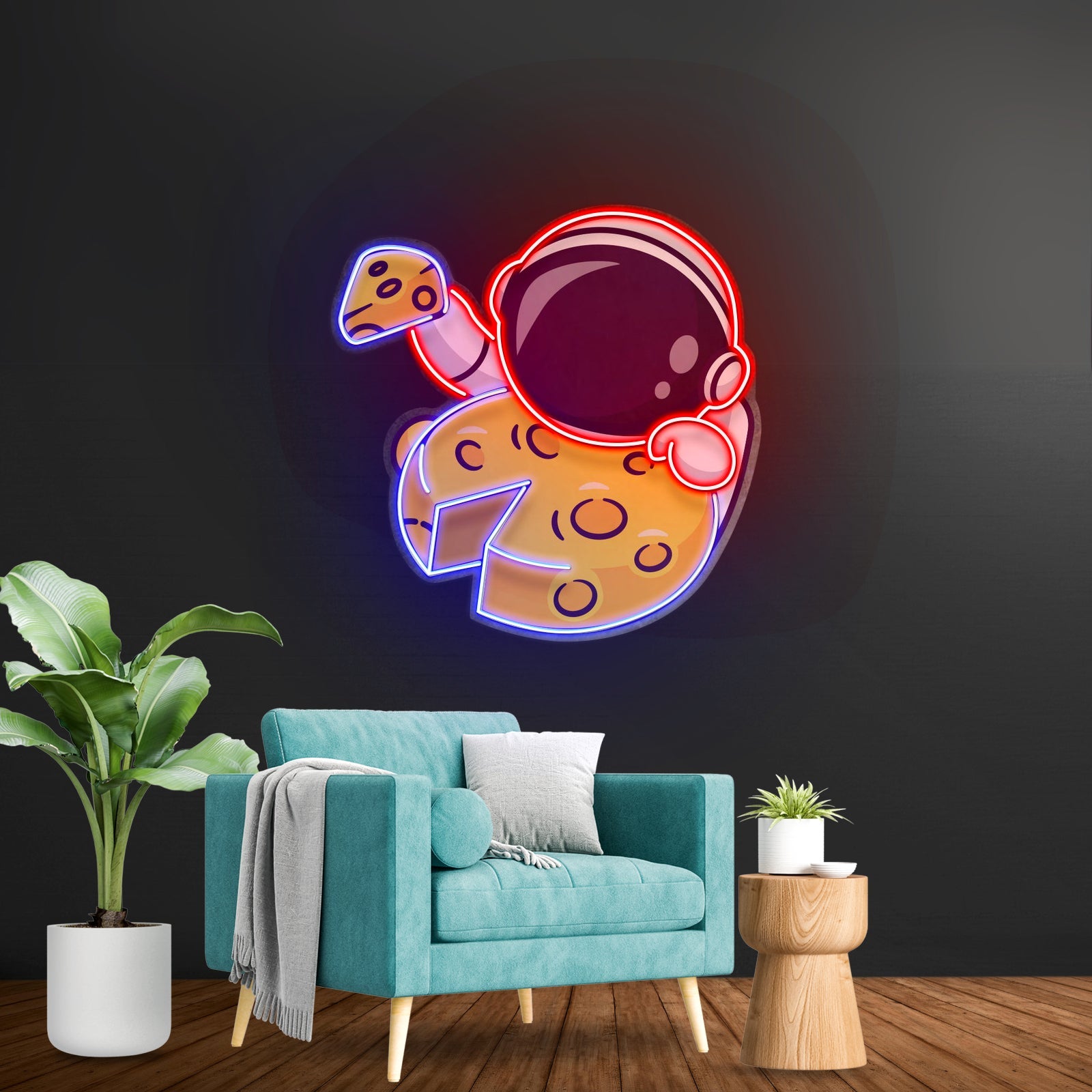 Astronaut Eating Cheese Moon Led Neon Sign Light Custom Led Signs - Shineneon