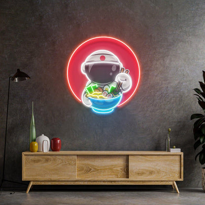 Astronaut Eating Ramen Acrylic Artwork Led Neon Sign | Shineneon