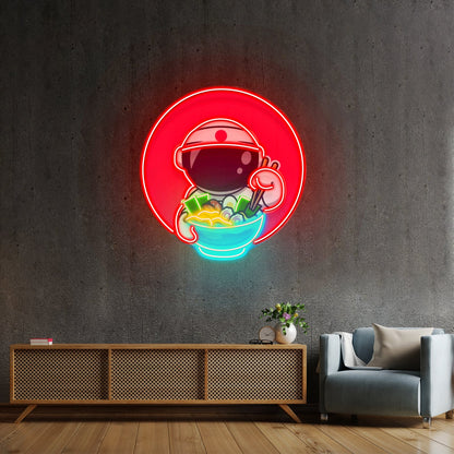 Astronaut Eating Ramen Custom Led Signs Artwork For Sale - Shineneon