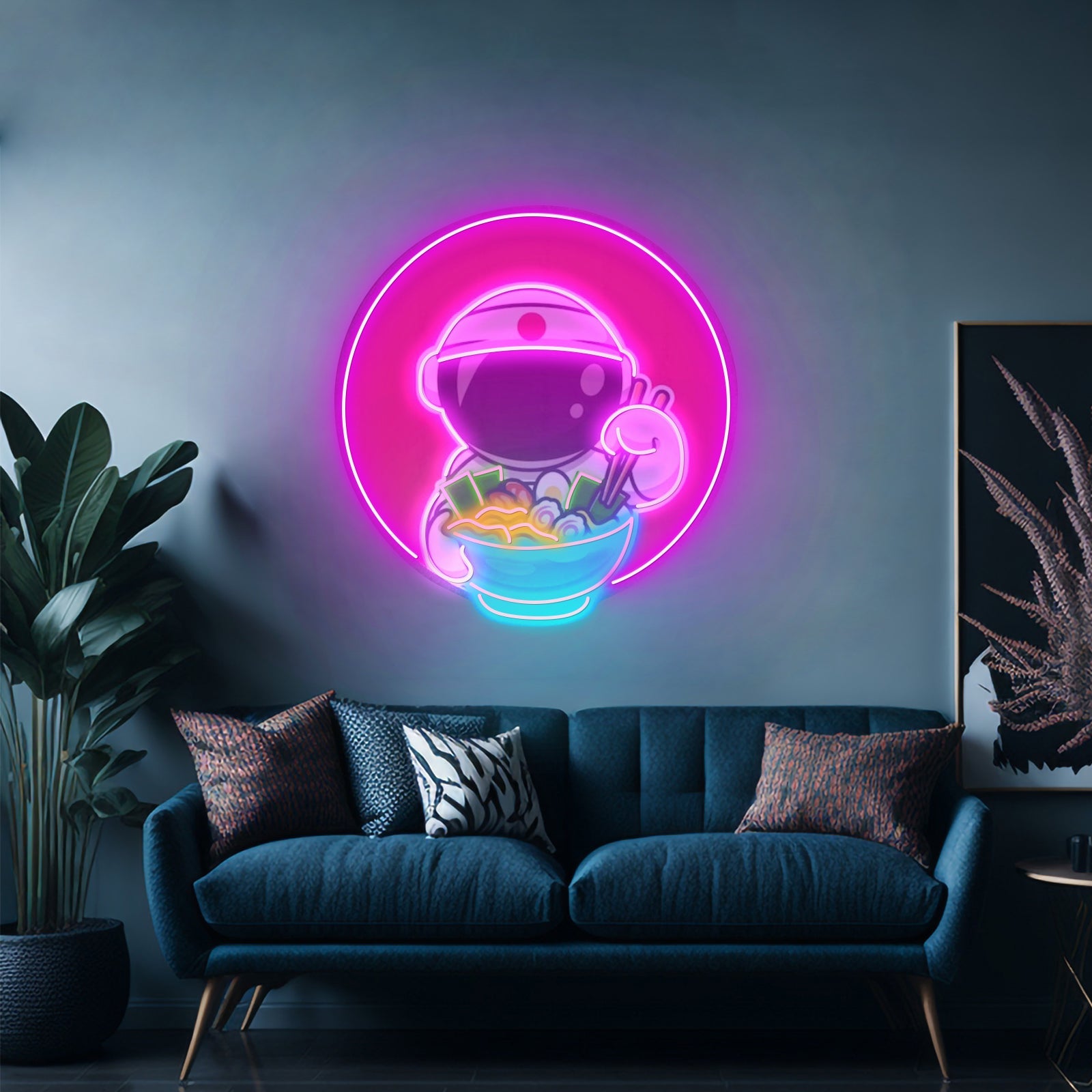 Astronaut Eating Ramen Custom Led Signs Artwork For Sale - Shineneon