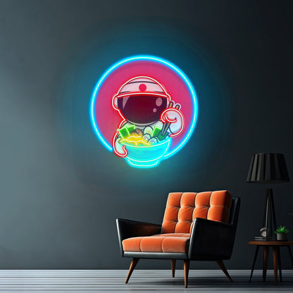 Astronaut Eating Ramen Custom Led Signs Artwork For Sale - Shineneon