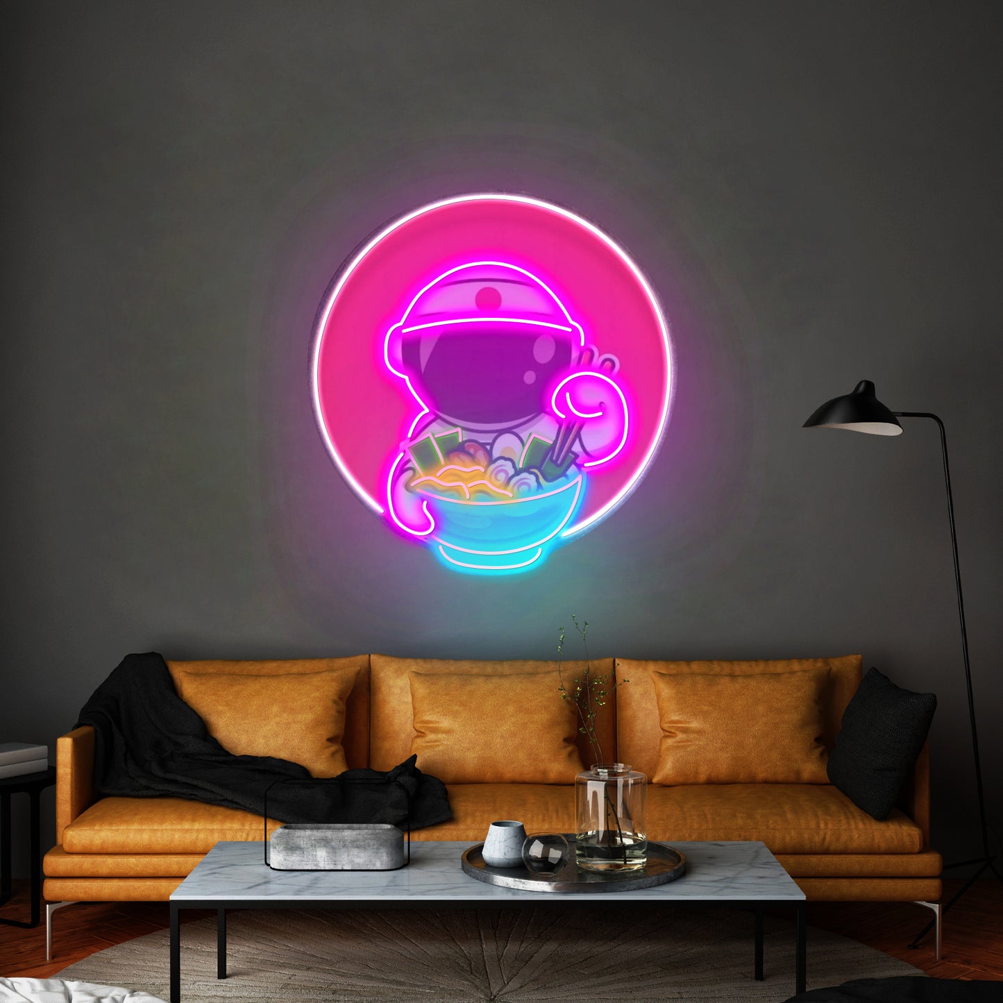 Astronaut Eating Ramen Custom Led Signs Artwork For Sale