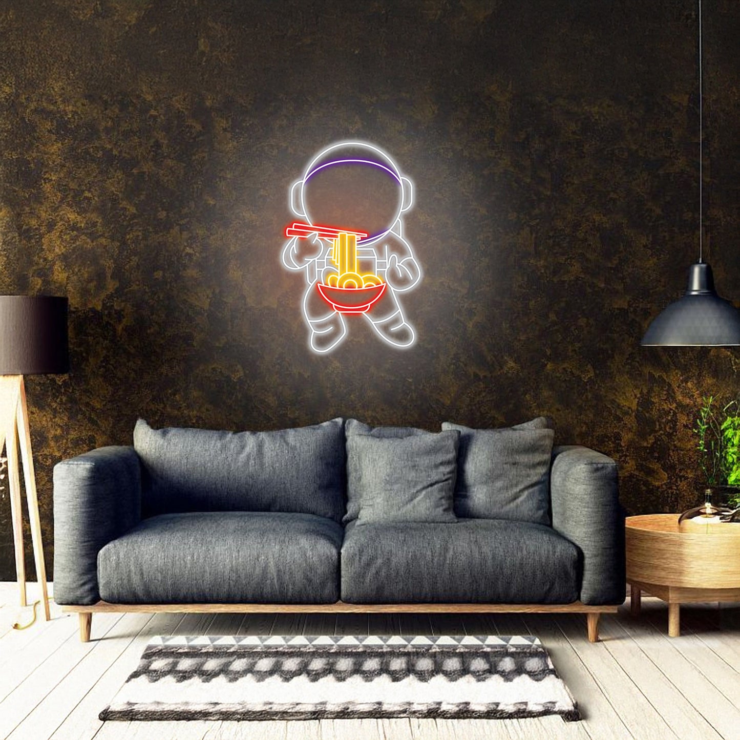 Astronaut Eating Ramen Neon Sign