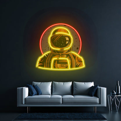 Astronaut Emblem Custom Led Signs Artwork For Sale - Shineneon