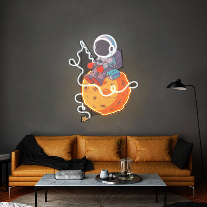 Astronaut Fishing Custom Led Signs Artwork For Sale - Shineneon