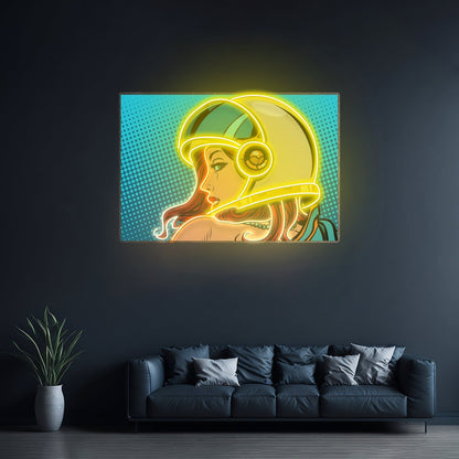 Astronaut Girl Custom Led Signs Artwork For Sale - Shineneon