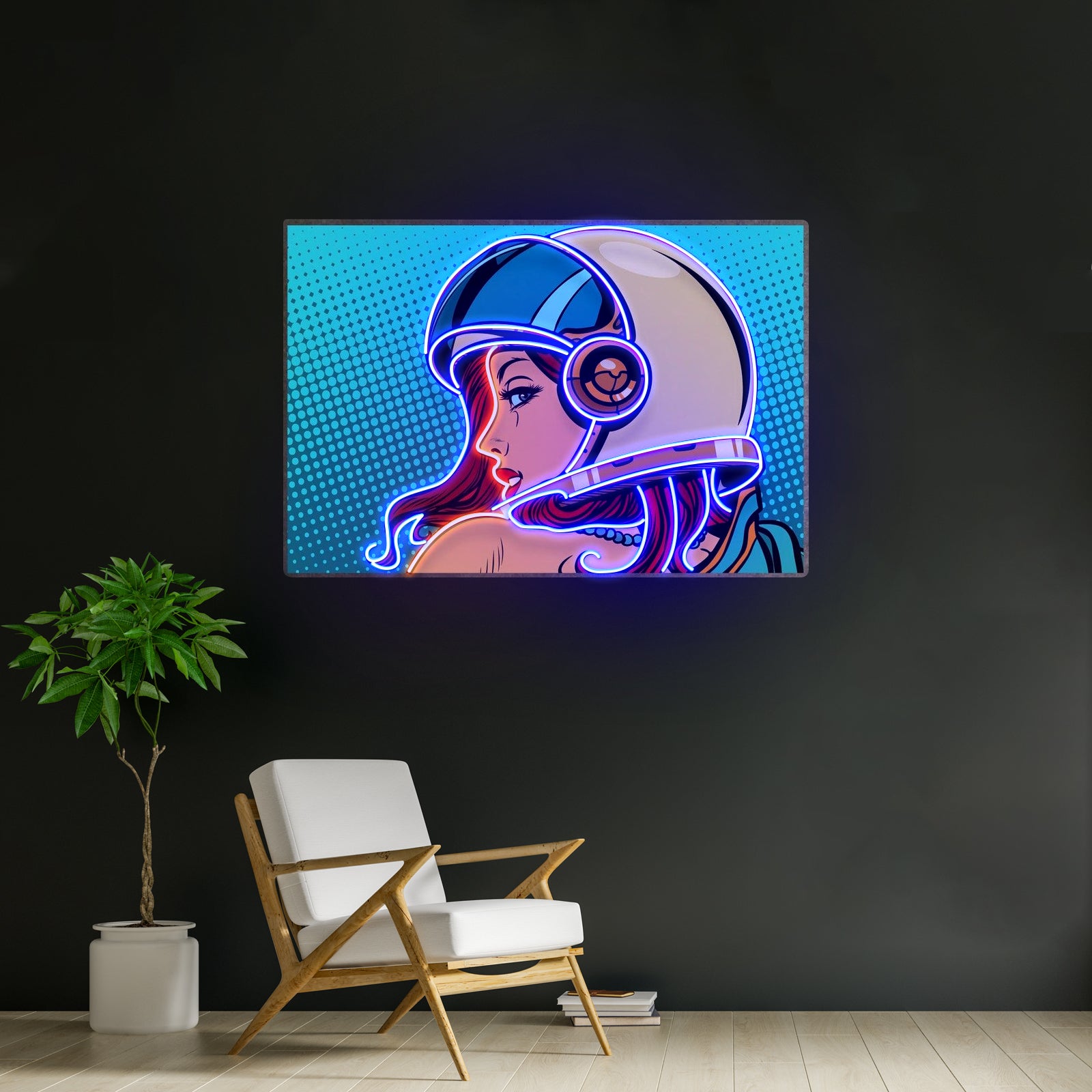 Astronaut Girl Custom Led Signs Artwork For Sale