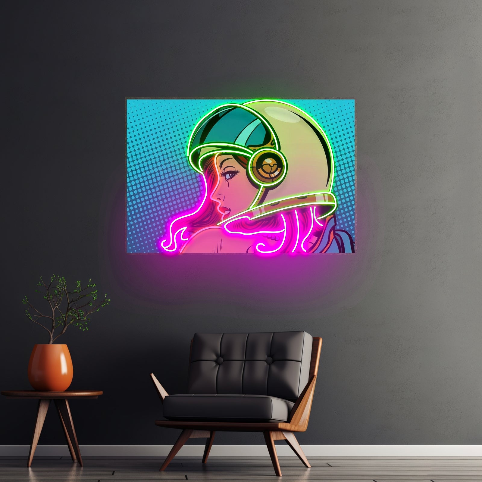 Astronaut Girl Custom Led Signs Artwork For Sale