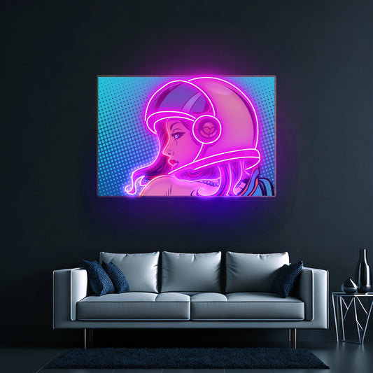 Astronaut Girl Custom Led Signs Artwork For Sale