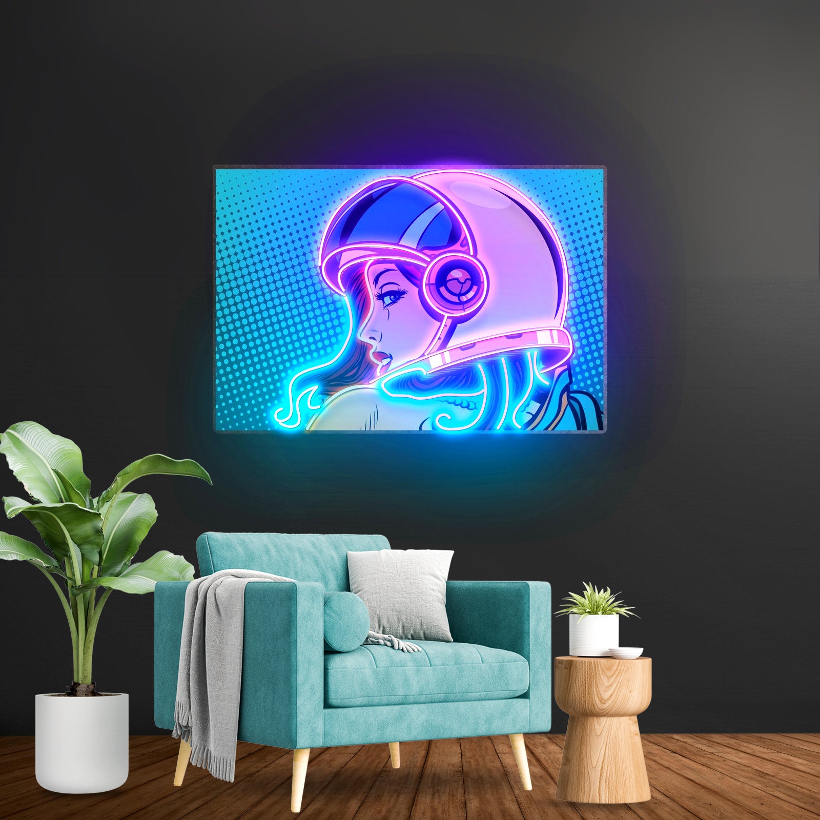 Astronaut Girl Custom Led Signs Artwork For Sale