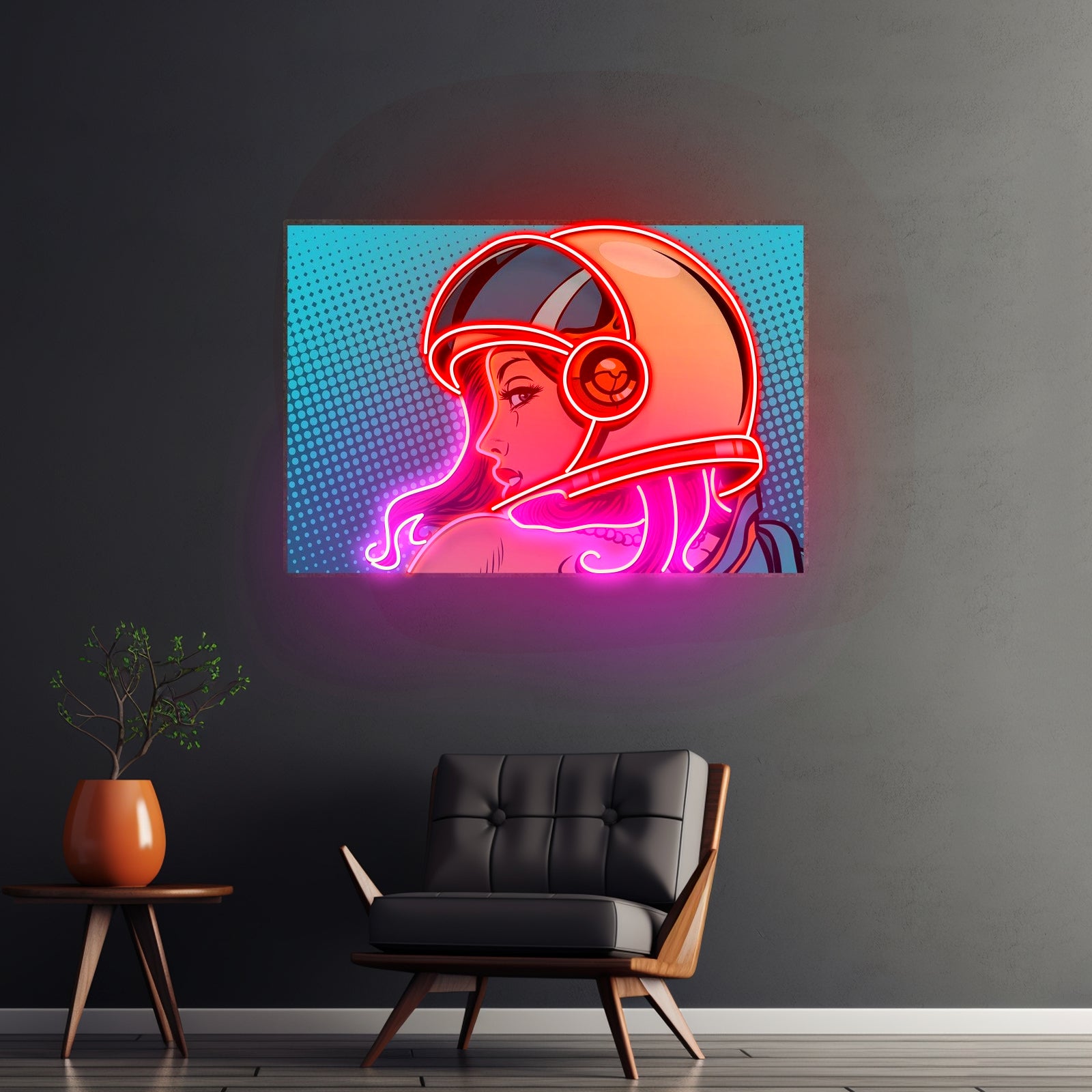 Astronaut Girl Custom Led Signs Artwork For Sale