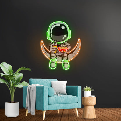 Astronaut Hamburger Custom Led Signs Artwork For Sale - Shineneon