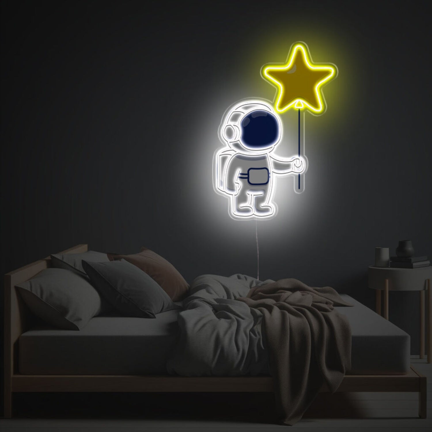 Astronaut Holding A Star Balloon Led Neon Acrylic Artwork | Shineneon