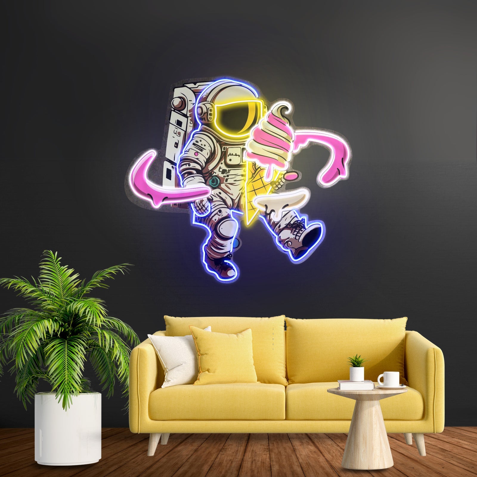 Astronaut Ice Cream Custom Led Signs Artwork For Sale - Shineneon