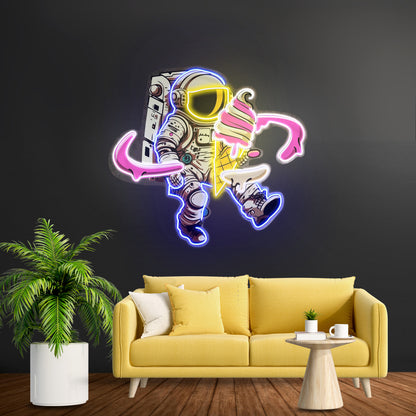 Astronaut Ice Cream Custom Led Signs Artwork For Sale