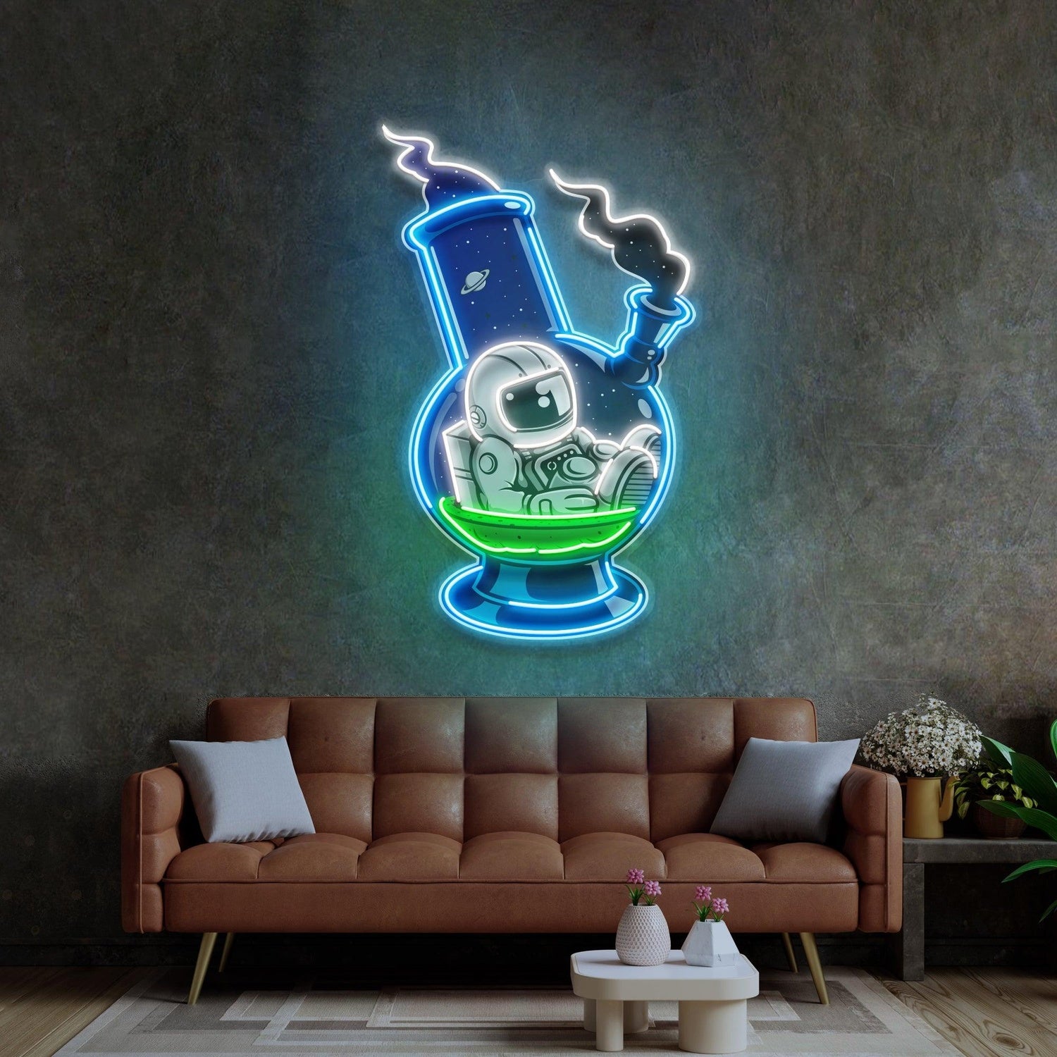 Astronaut In Flask Uv Printed Led Neon Sign For Home Bar Cafe Decor | Shineneon