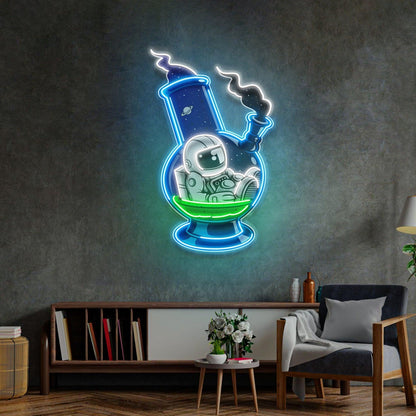 Astronaut In Flask Uv Printed Led Neon Sign For Home Bar Cafe Decor | Shineneon