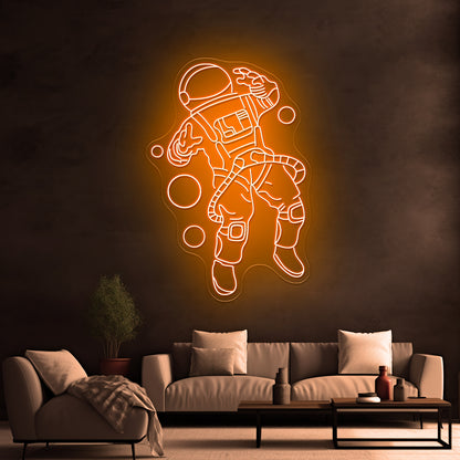 Astronaut In Space Large Neon Signs