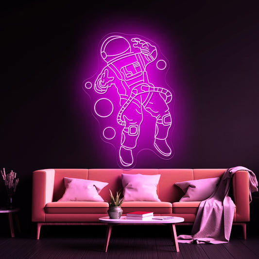 Astronaut In Space Large Neon Signs