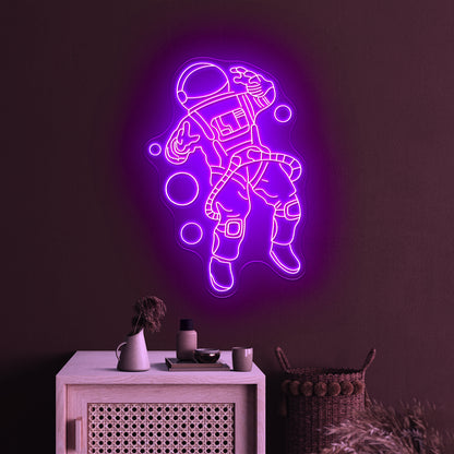 Astronaut In Space Large Neon Signs