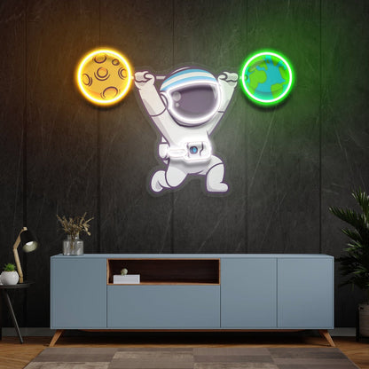 Astronaut Led Uv Led Neon Sign Fliving Room Wall Decor - Shineneon
