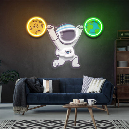 Astronaut Led Uv Led Neon Sign Fliving Room Wall Decor - Shineneon