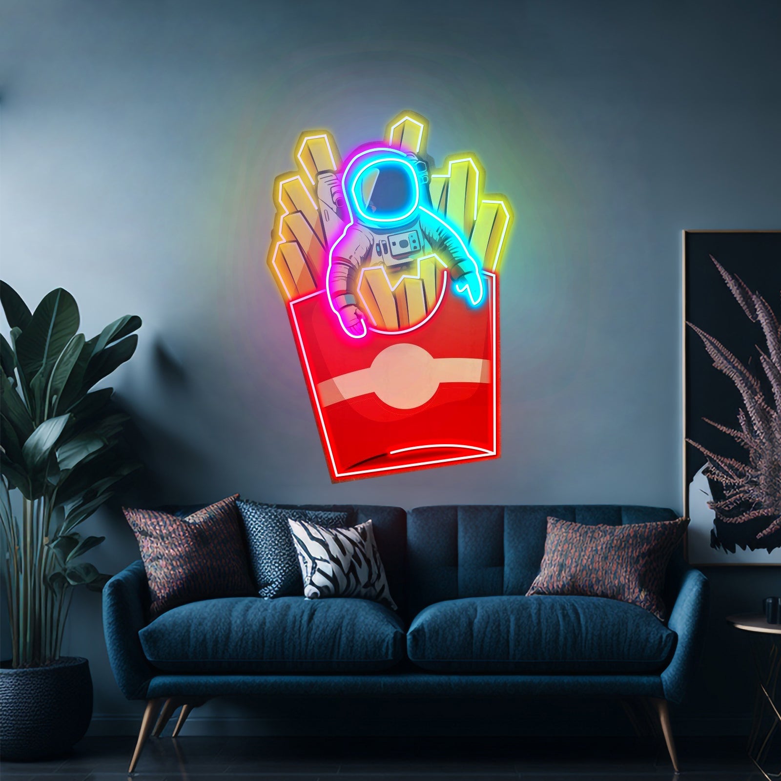 Astronaut On Chips Custom Led Signs Artwork For Sale - Shineneon
