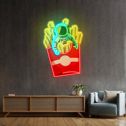 Astronaut On Chips Custom Led Signs Artwork For Sale - Shineneon