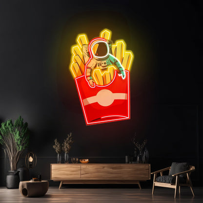 Astronaut On Chips Custom Led Signs Artwork For Sale - Shineneon