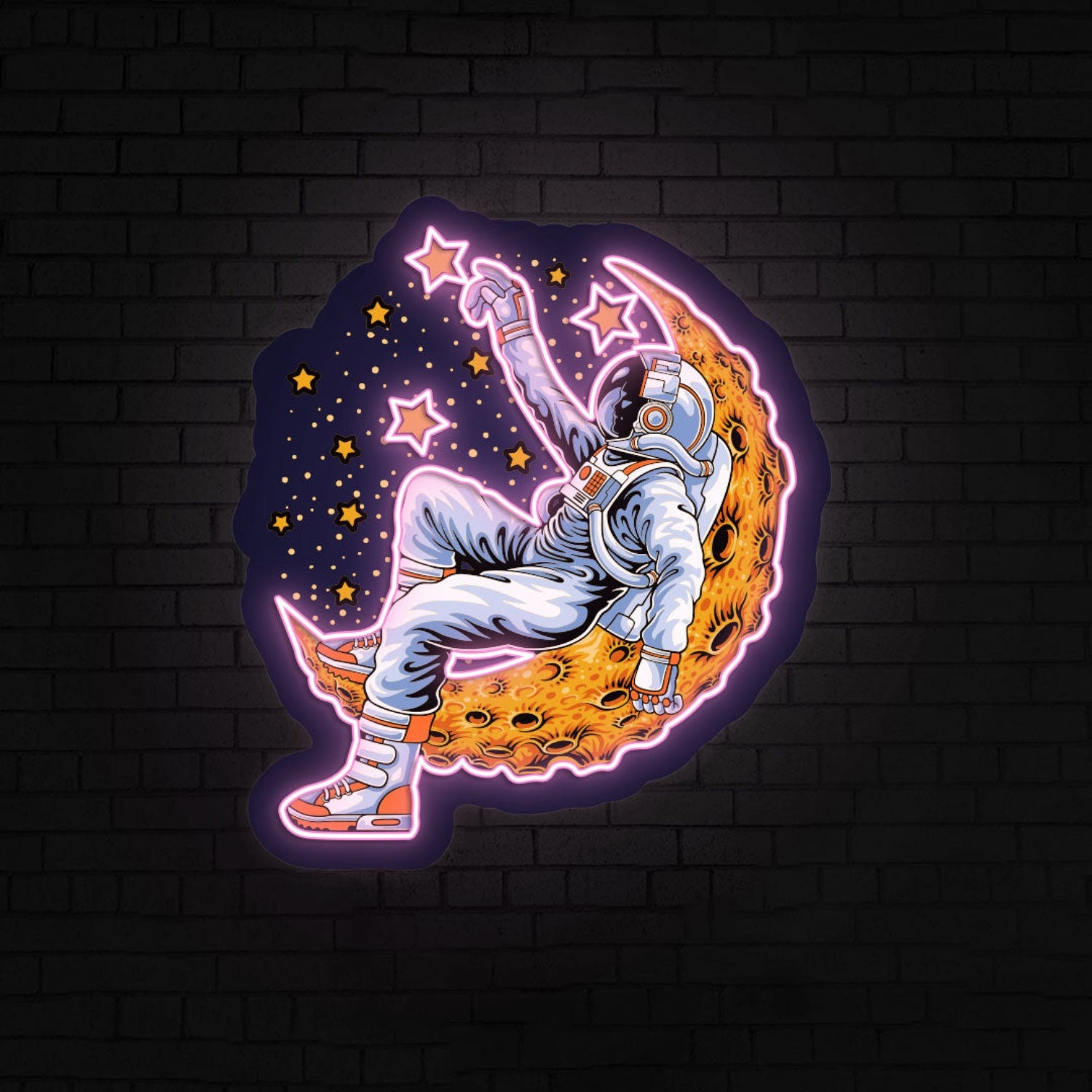 Astronaut On Moon Neon Artwork | Shineneon