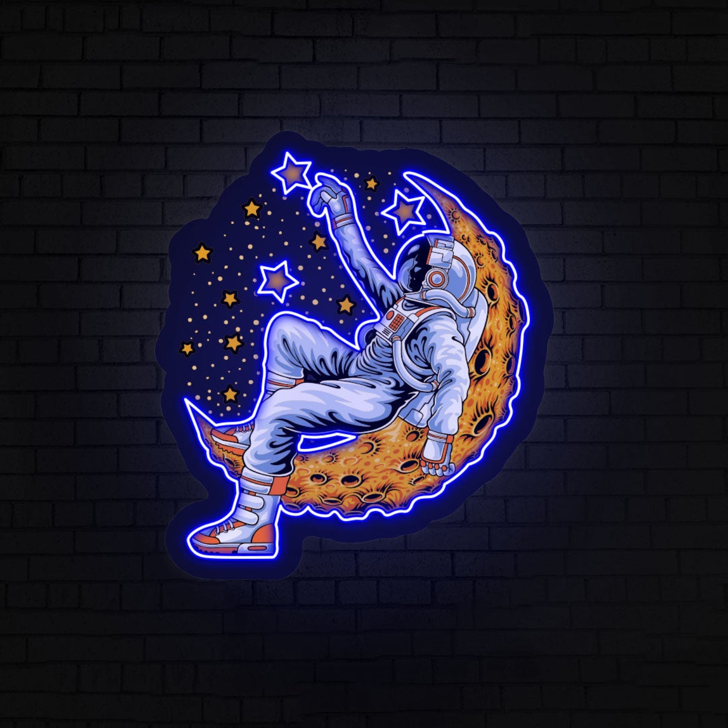 Astronaut On Moon Neon Artwork | Shineneon