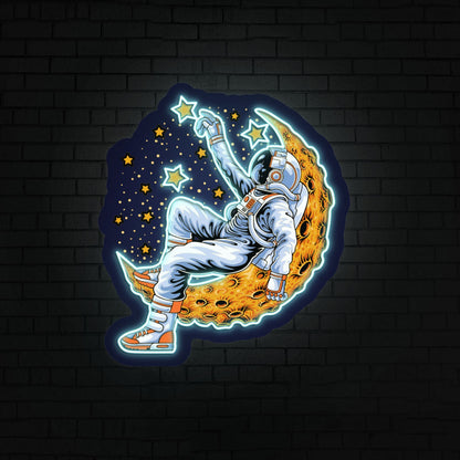 Astronaut On Moon Neon Artwork | Shineneon