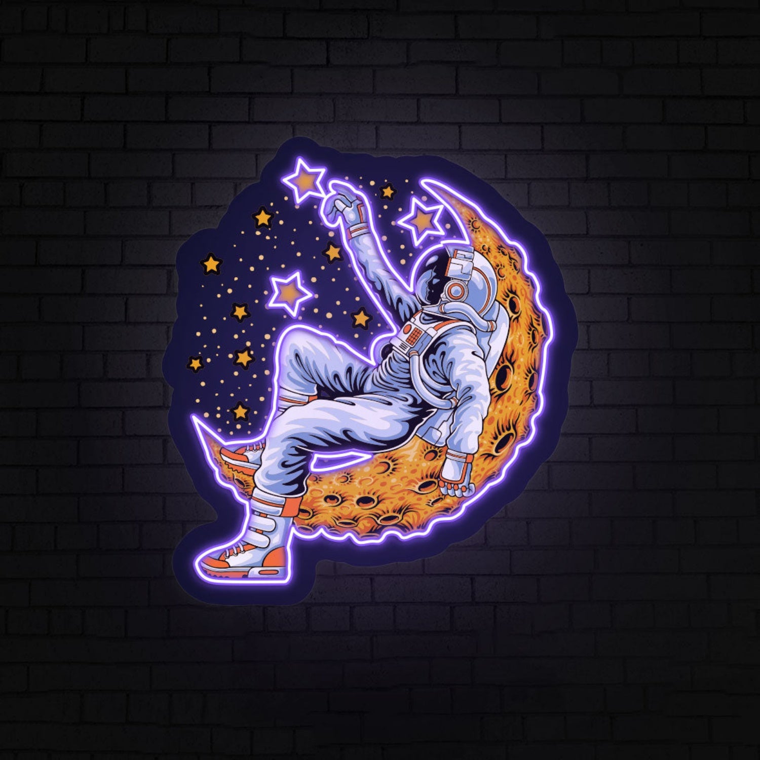 Astronaut On Moon Neon Artwork | Shineneon