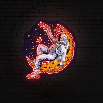 Astronaut On Moon Neon Artwork | Shineneon