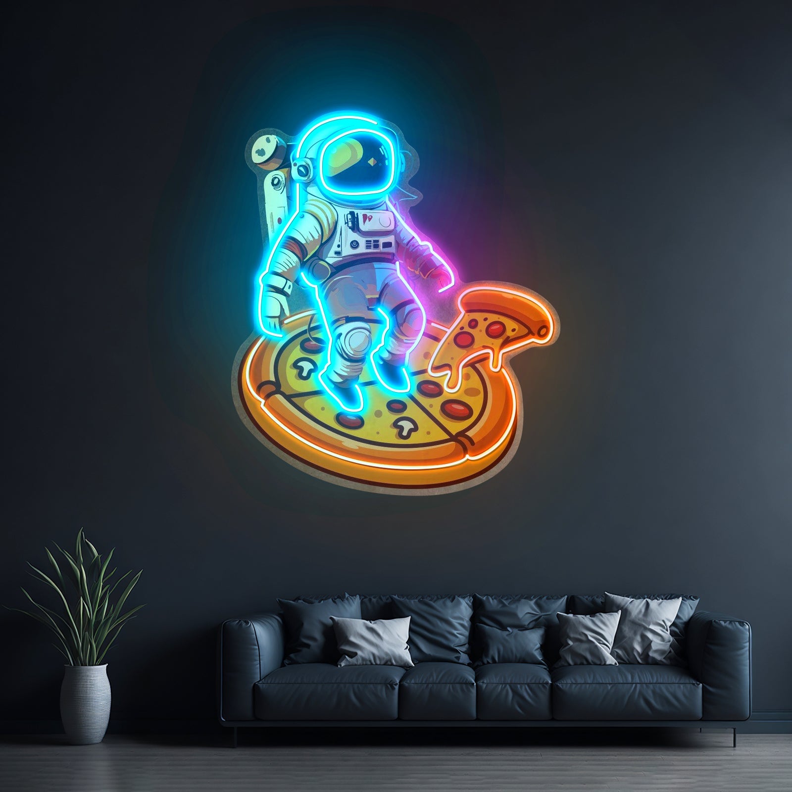 Astronaut Pizza Custom Led Signs Artwork For Sale - Shineneon