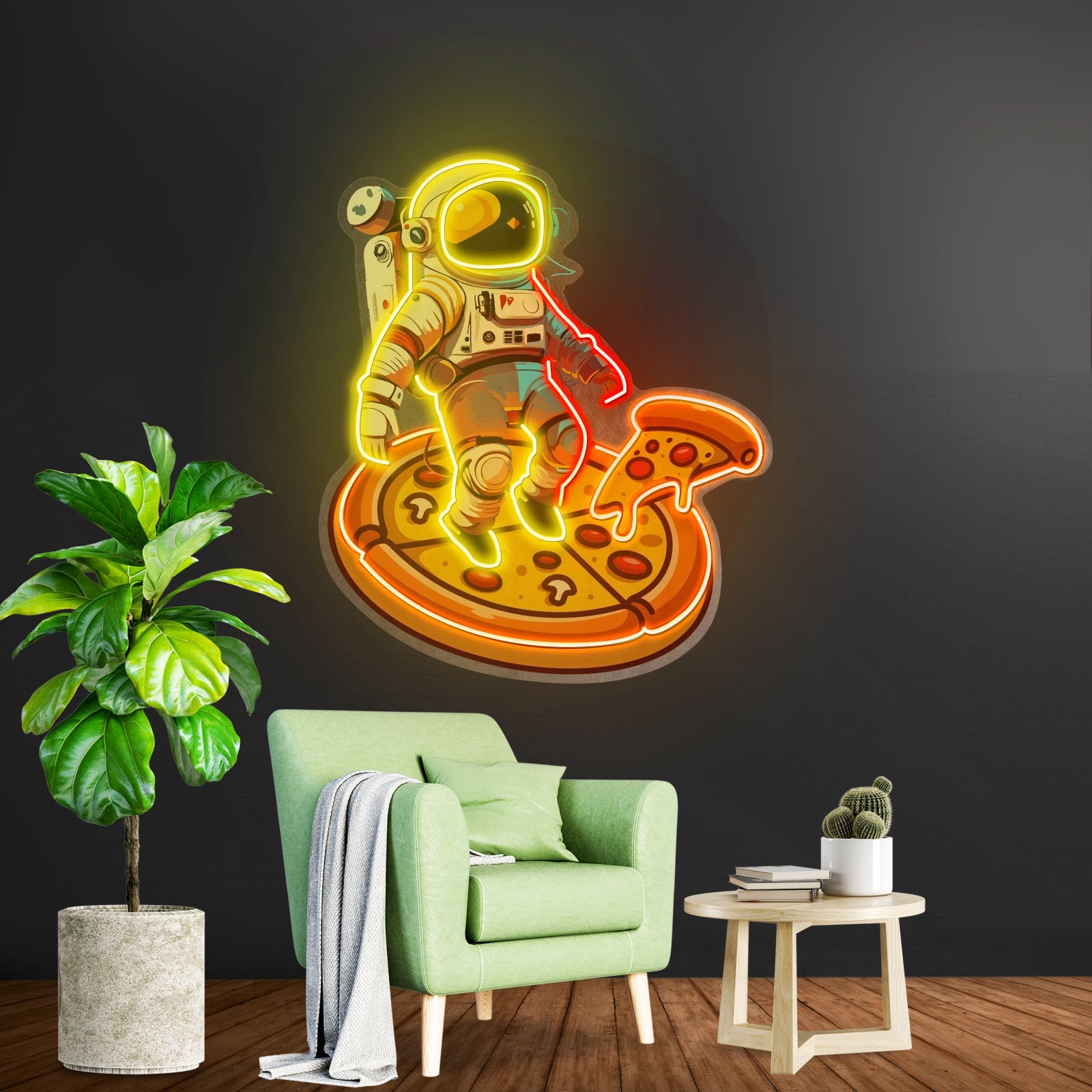 Astronaut Pizza Custom Led Signs Artwork For Sale - Shineneon