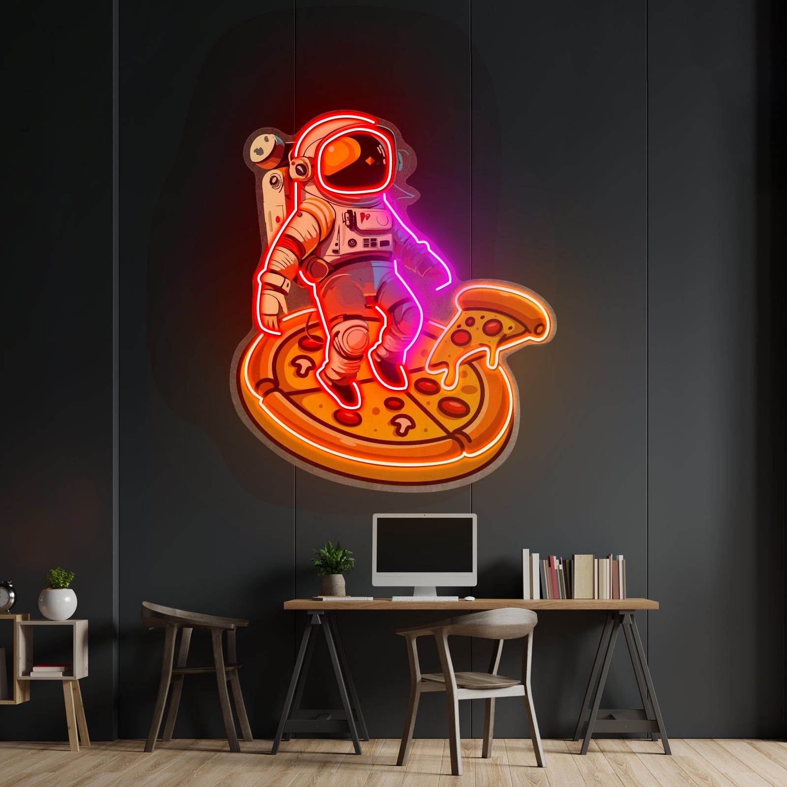 Astronaut Pizza Custom Led Signs Artwork For Sale - Shineneon