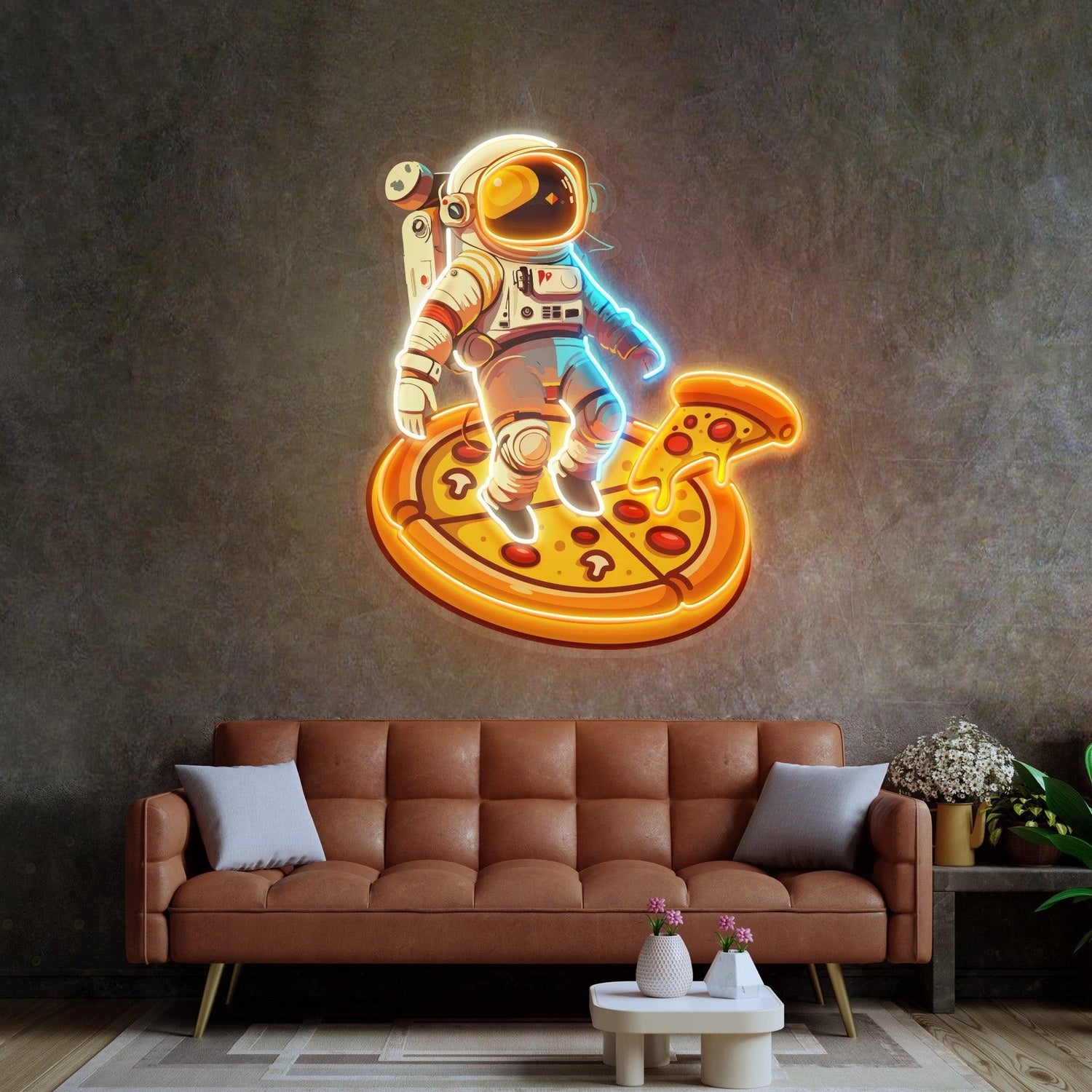 Astronaut Pizza Led Neon Acrylic Artwork | Shineneon