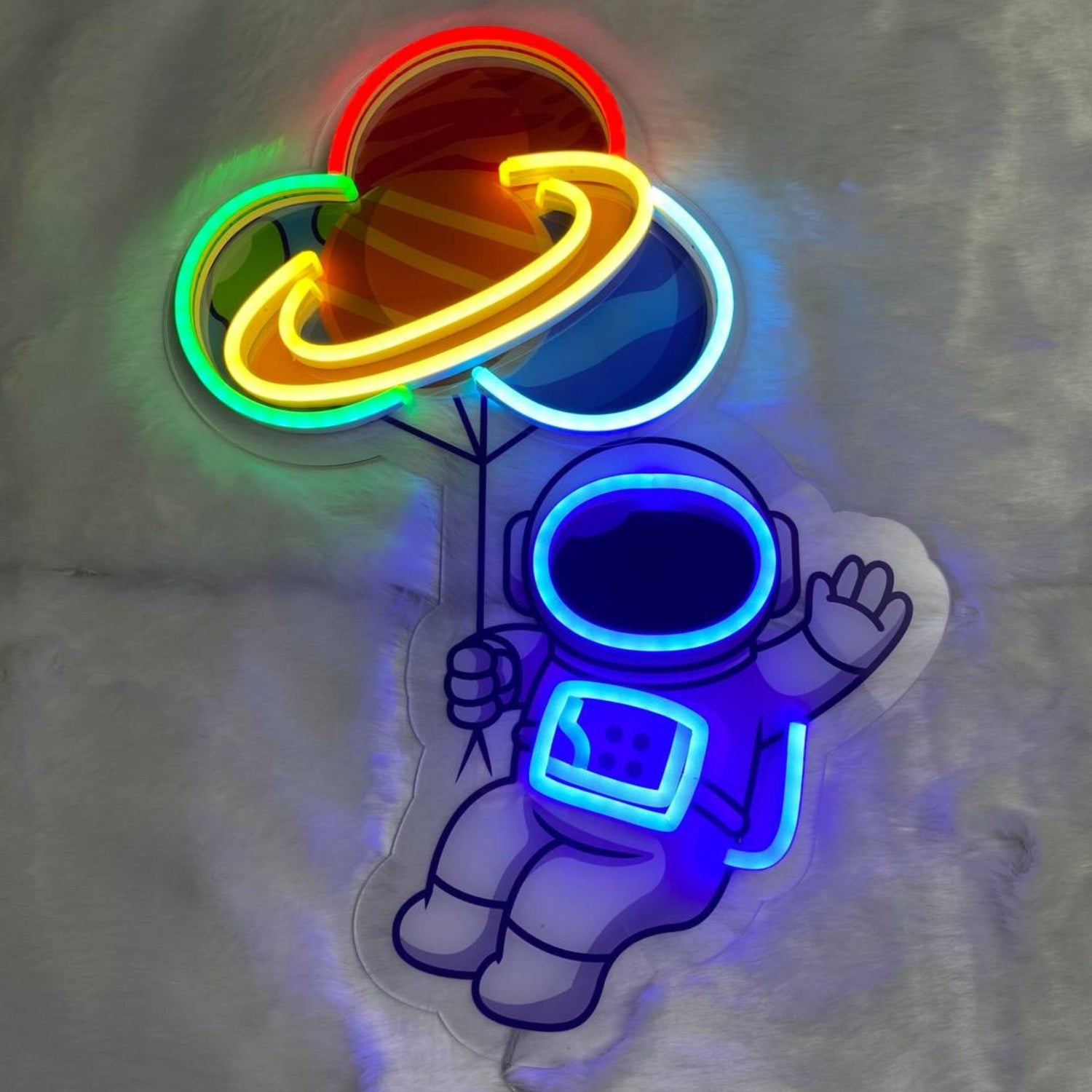 Astronaut Planet Balloon Decal Printed Neon Light | Shineneon