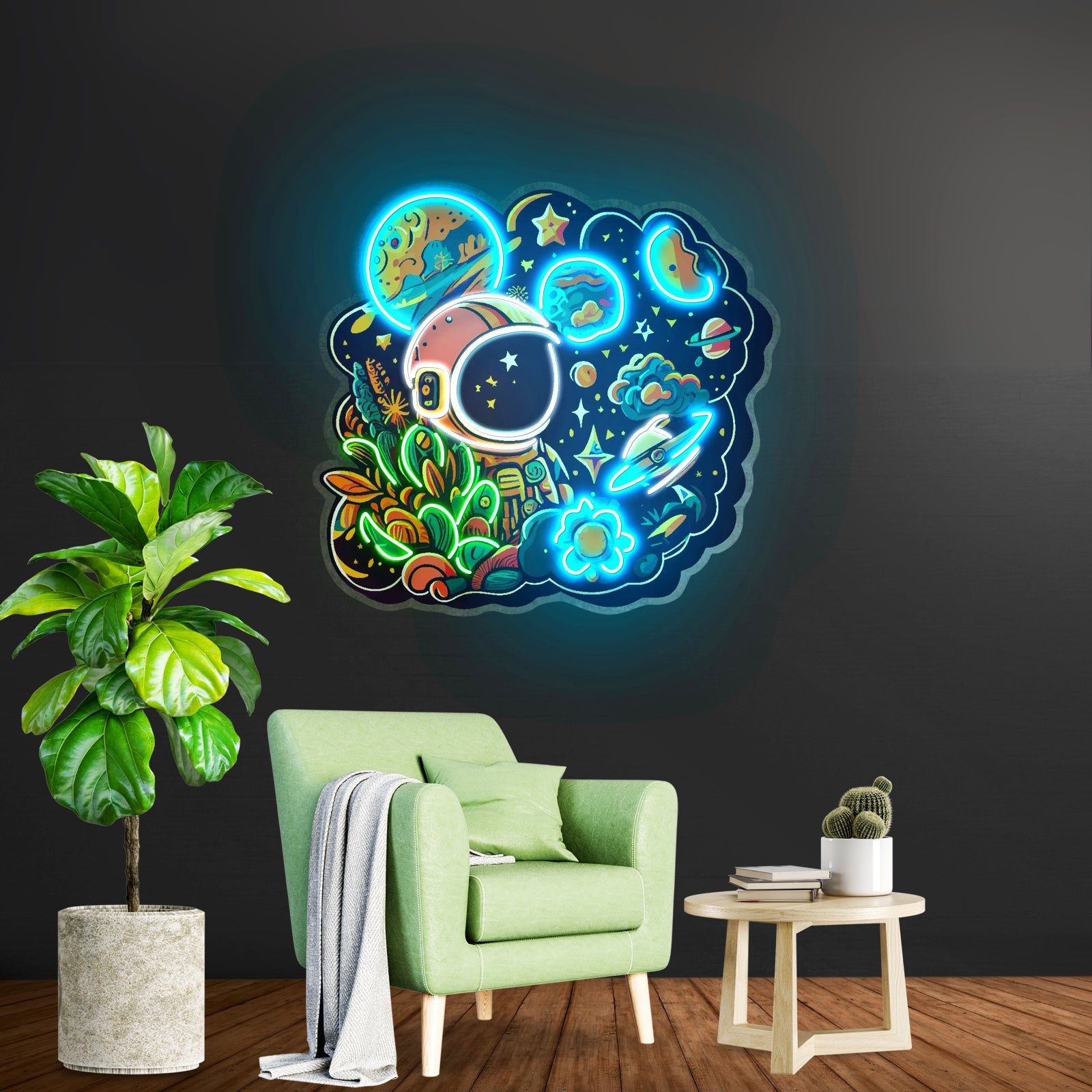 Astronaut Plant Universe Led Neon Sign Light Custom Led Signs - Shineneon