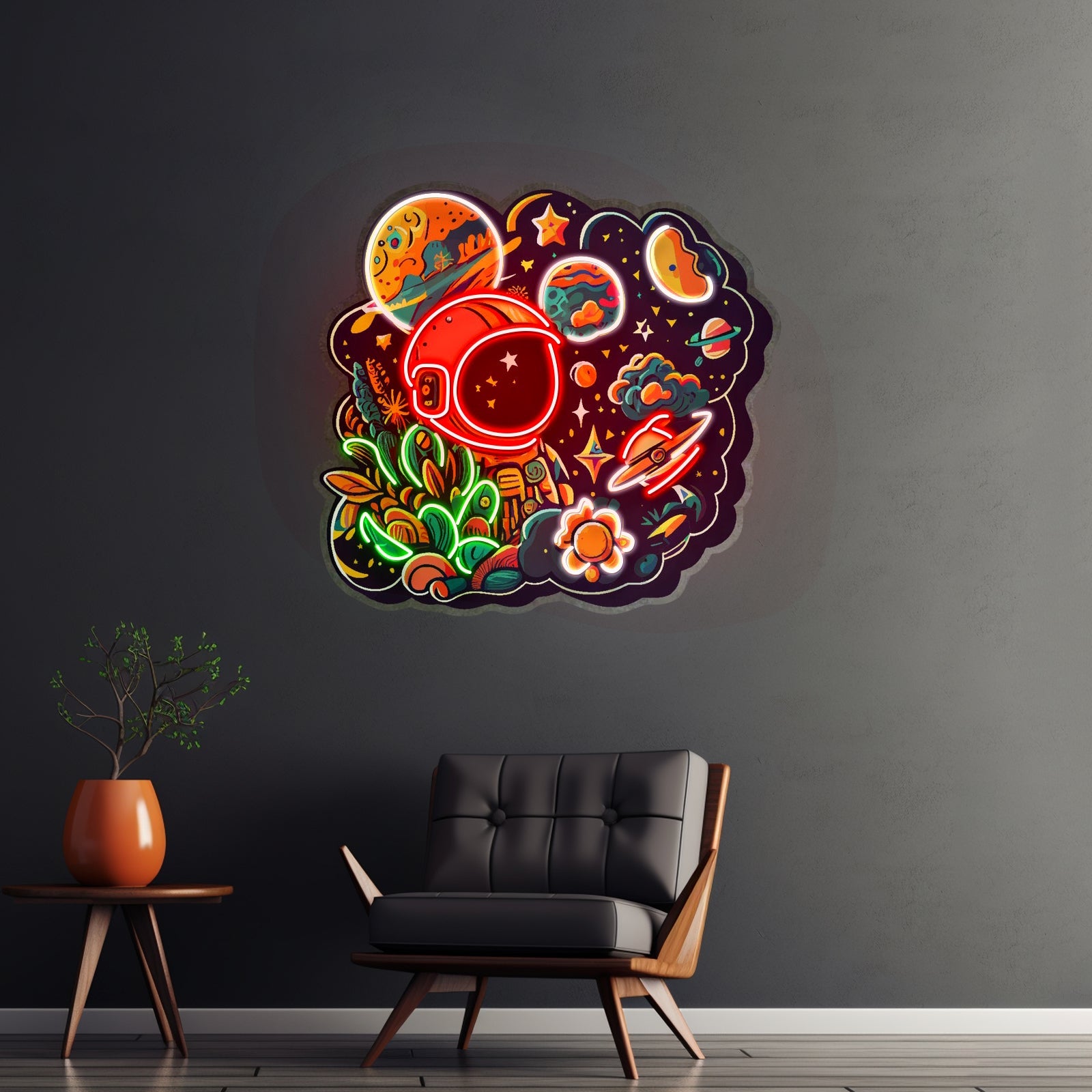 Astronaut Plant Universe Led Neon Sign Light Custom Led Signs - Shineneon