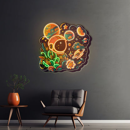 Astronaut Plant Universe Led Neon Sign Light Custom Led Signs - Shineneon
