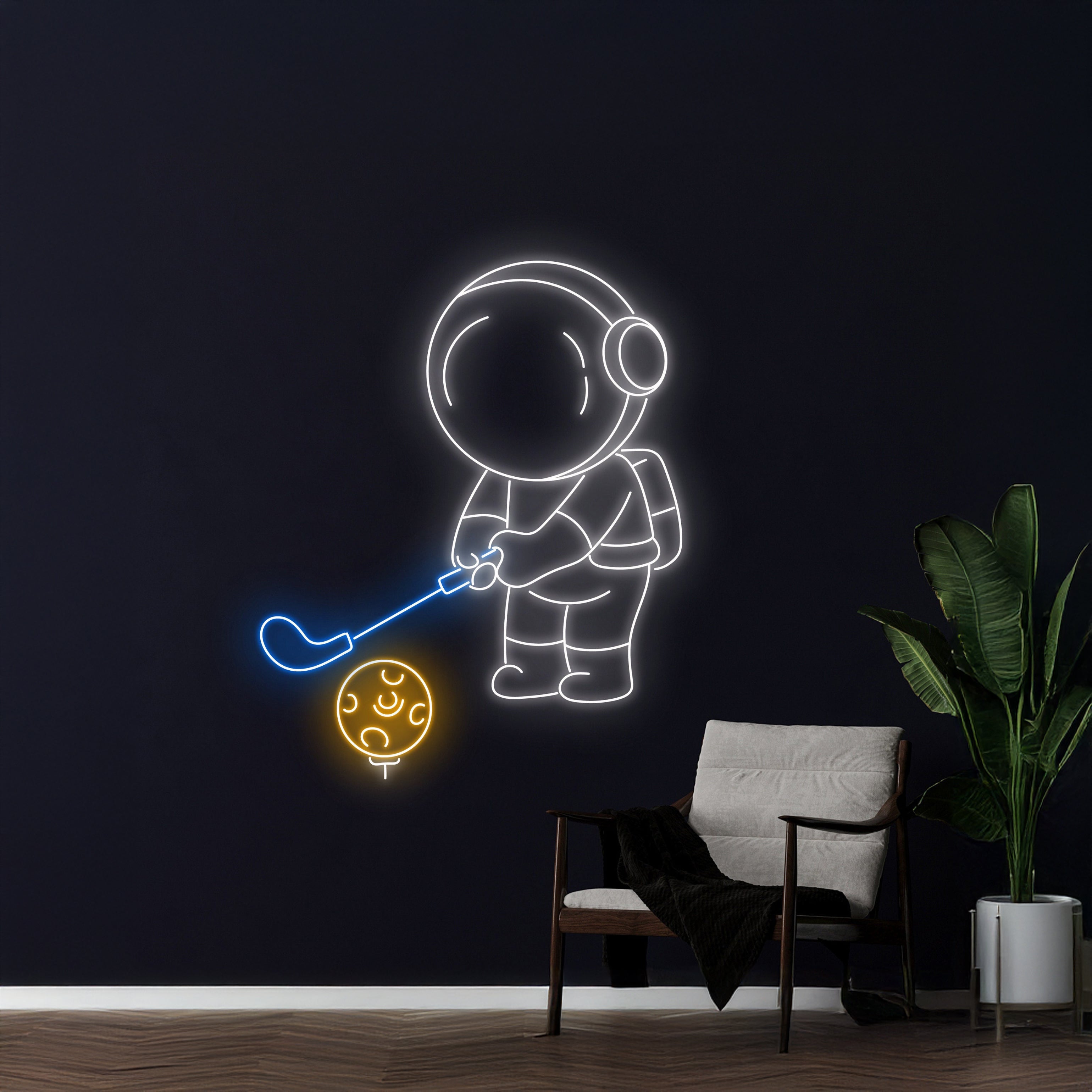 Astronaut Playing Golf Neon Sign | Shineneon
