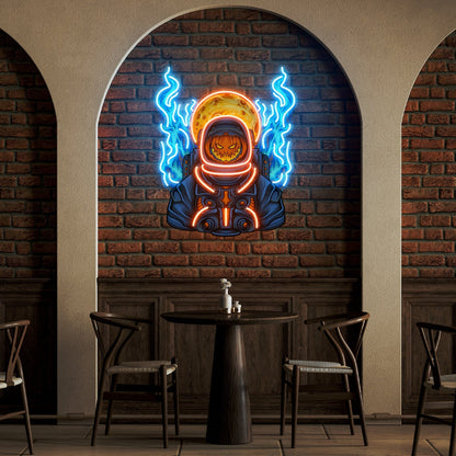 Astronaut Pumpkin For Halloween Acrylic Artwork Led Neon Sign | Shineneon