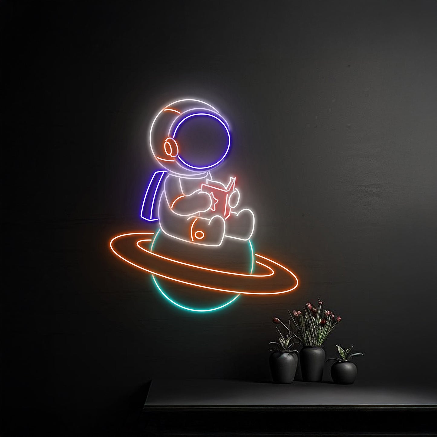 Astronaut Reading Book Led Sign