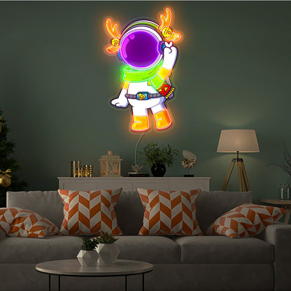 Astronaut Reindeer Christmas Neon Acrylic Artwork | Shineneon