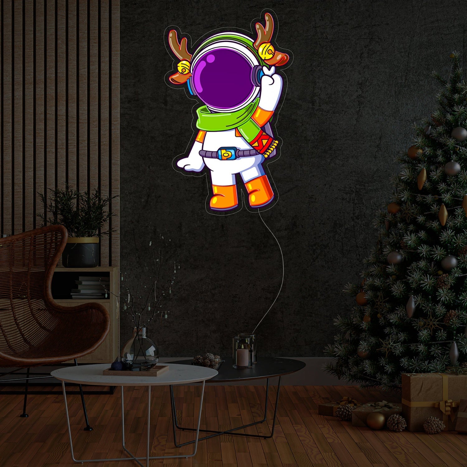 Astronaut Reindeer Christmas Neon Acrylic Artwork | Shineneon
