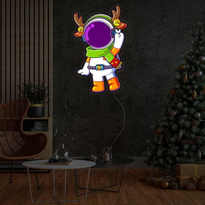 Astronaut Reindeer Christmas Neon Acrylic Artwork | Shineneon