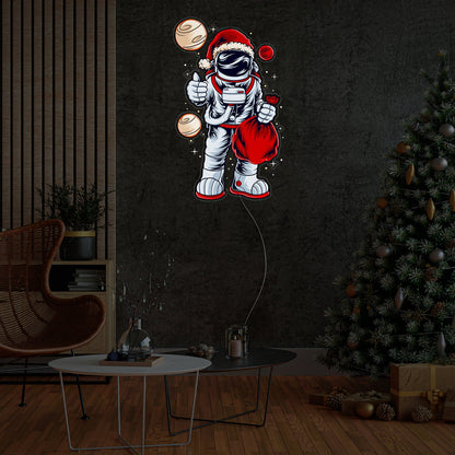 Astronaut Santa Christmas Neon Acrylic Artwork | Shineneon